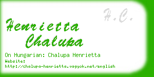 henrietta chalupa business card